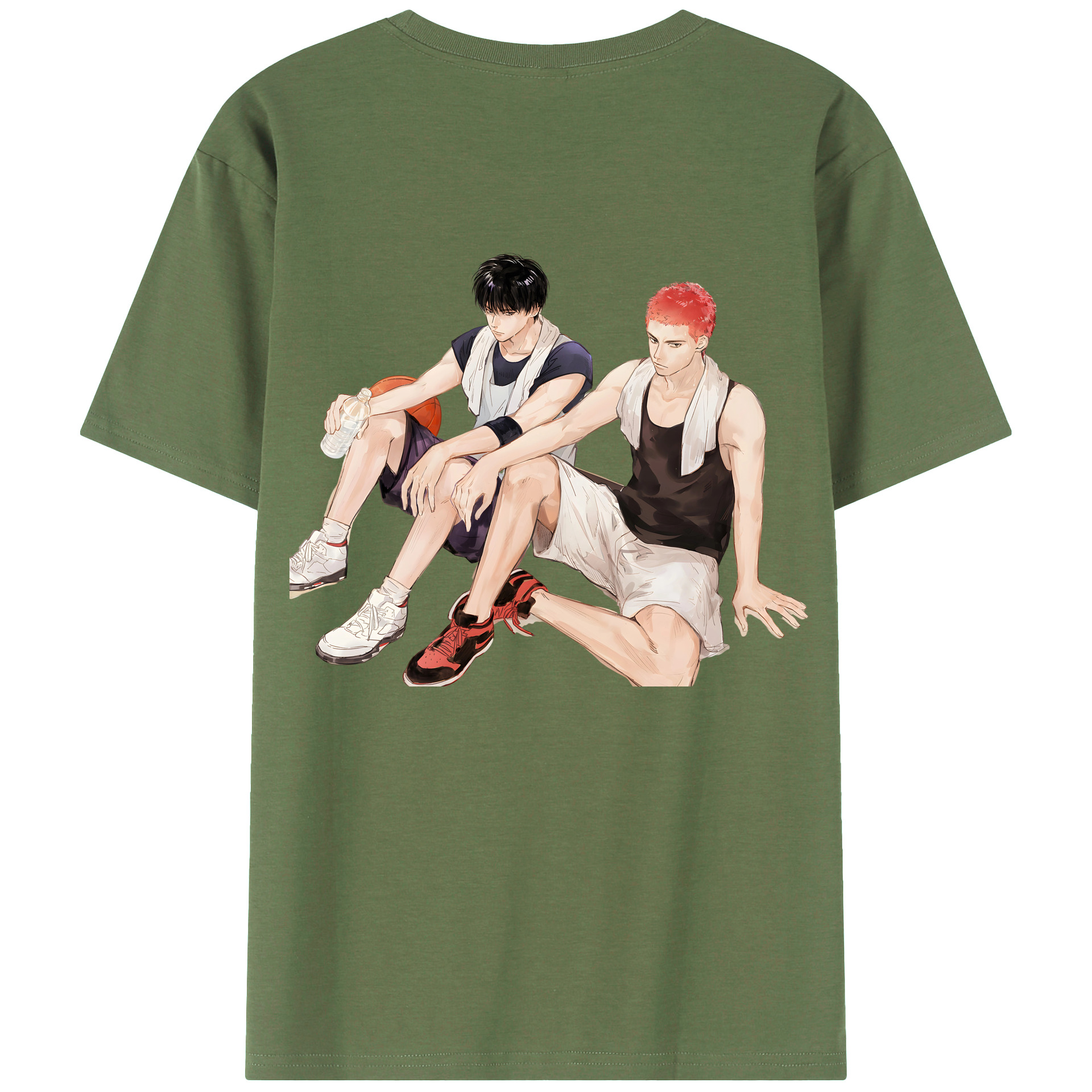 （画像用） SLAM DUNK／スラムダンク 綿100％ メンズ半袖Tシャツ（バックプリント） 通気性